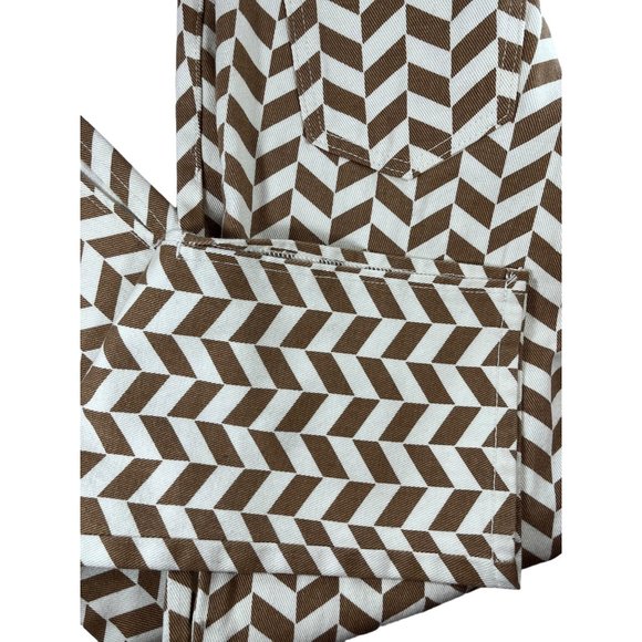 Pacsun Jeans Low Rise Brown Chevron Straight Leg Slit Denim Pants Womens 24” - Picture 8 of 11